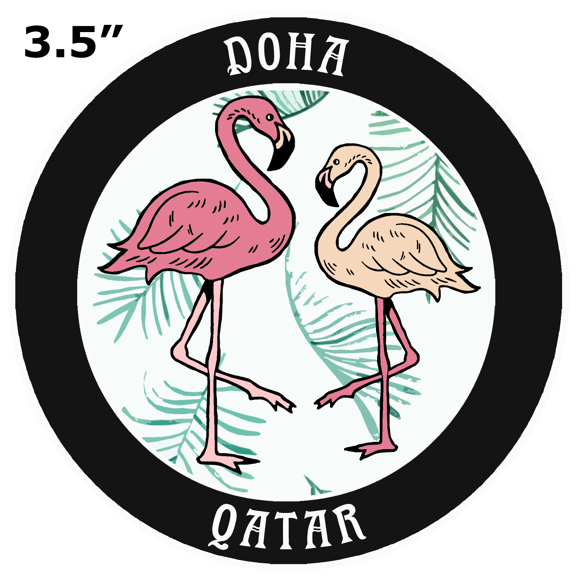 Two Flamingos Doha, Qatar Car Truck Window Bumper Sticker Decal Souvenir - Picture 3 of 18