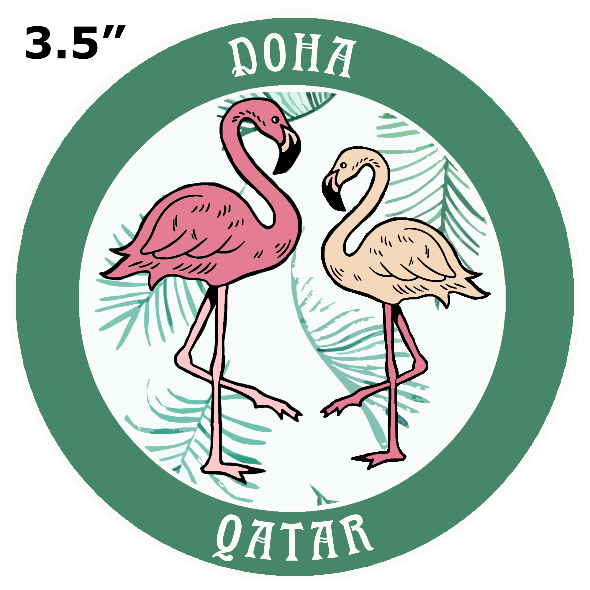 Two Flamingos Doha, Qatar Car Truck Window Bumper Sticker Decal Souvenir - Picture 7 of 18