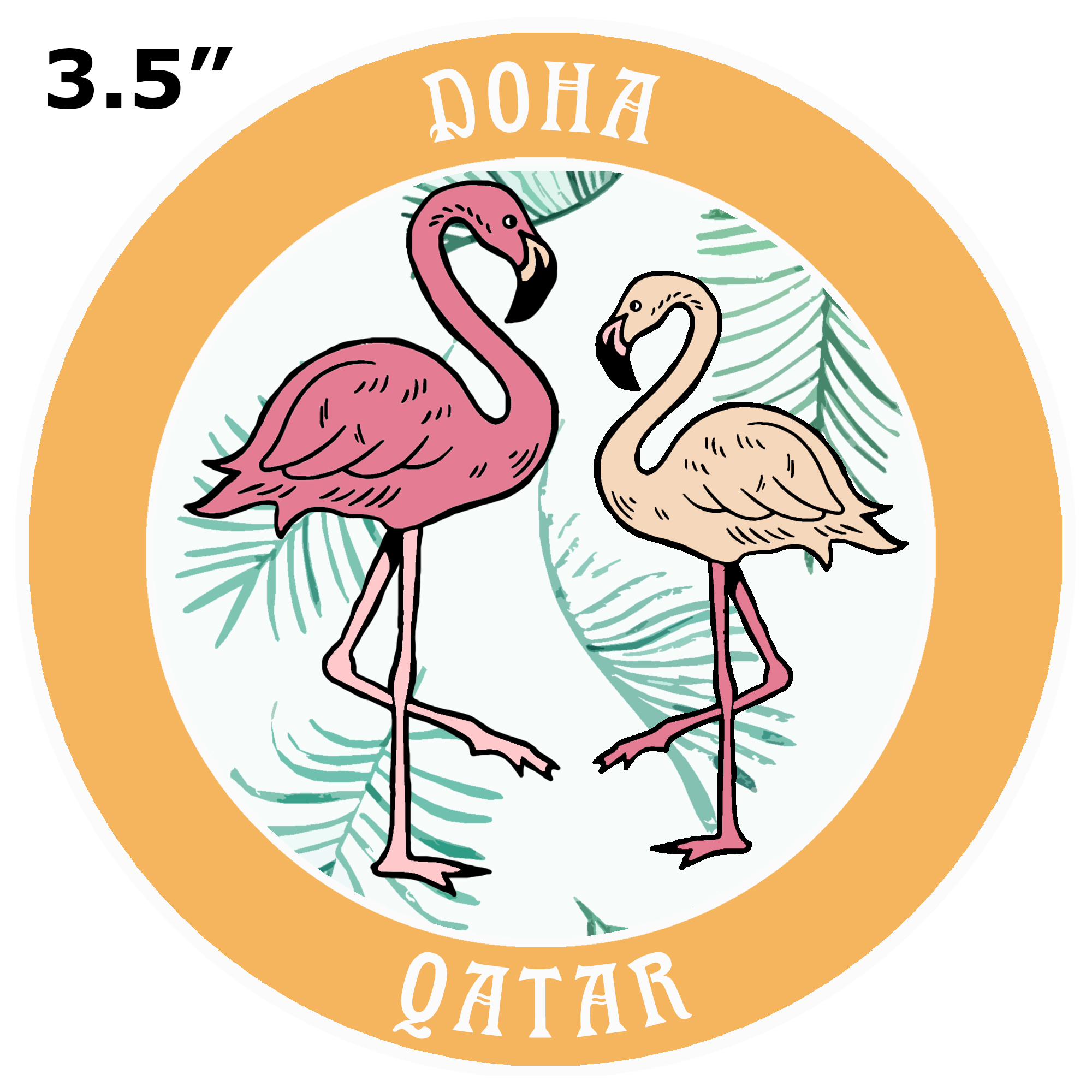 Two Flamingos Doha, Qatar Car Truck Window Bumper Sticker Decal Souvenir - Picture 9 of 18