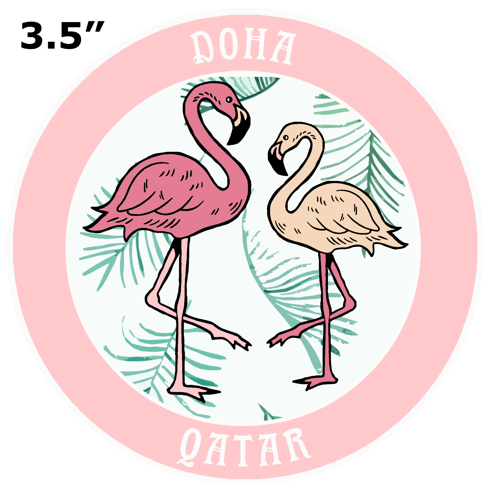 Two Flamingos Doha, Qatar Car Truck Window Bumper Sticker Decal Souvenir - Picture 11 of 18