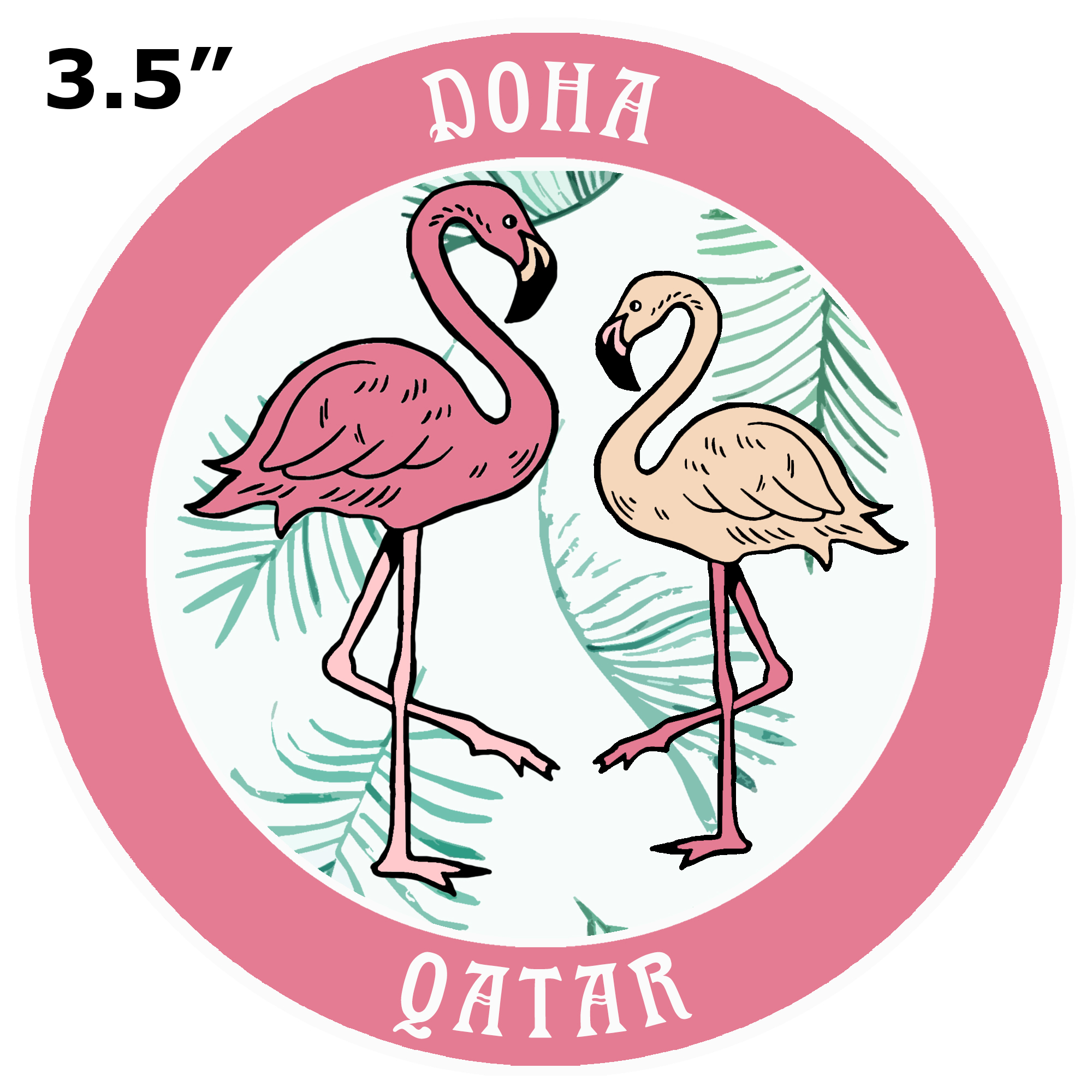 Two Flamingos Doha, Qatar Car Truck Window Bumper Sticker Decal Souvenir - Picture 13 of 18