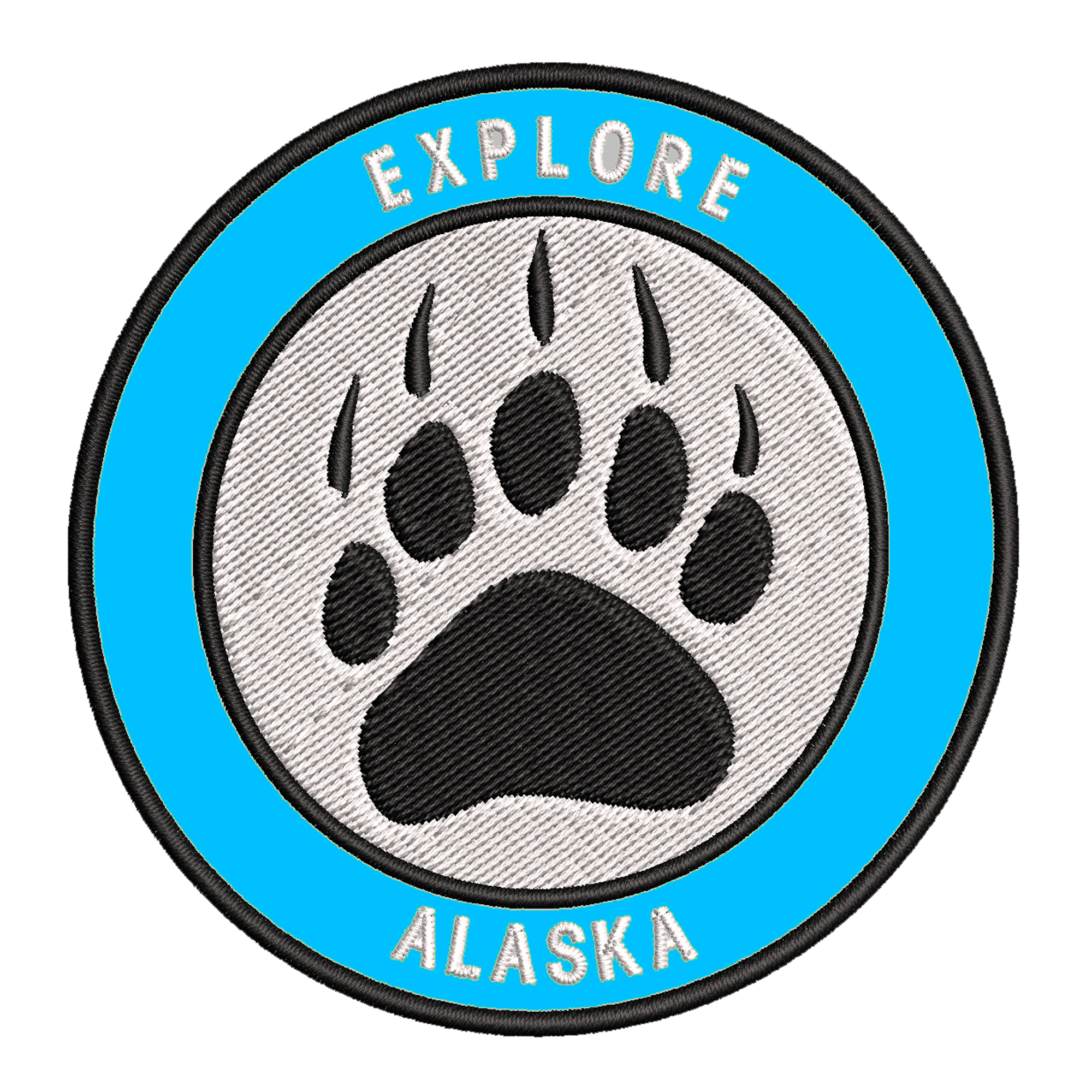 Explore Alaska Bear Claw Embroidered Patch Iron/Sew-On Applique Travel Souvenir